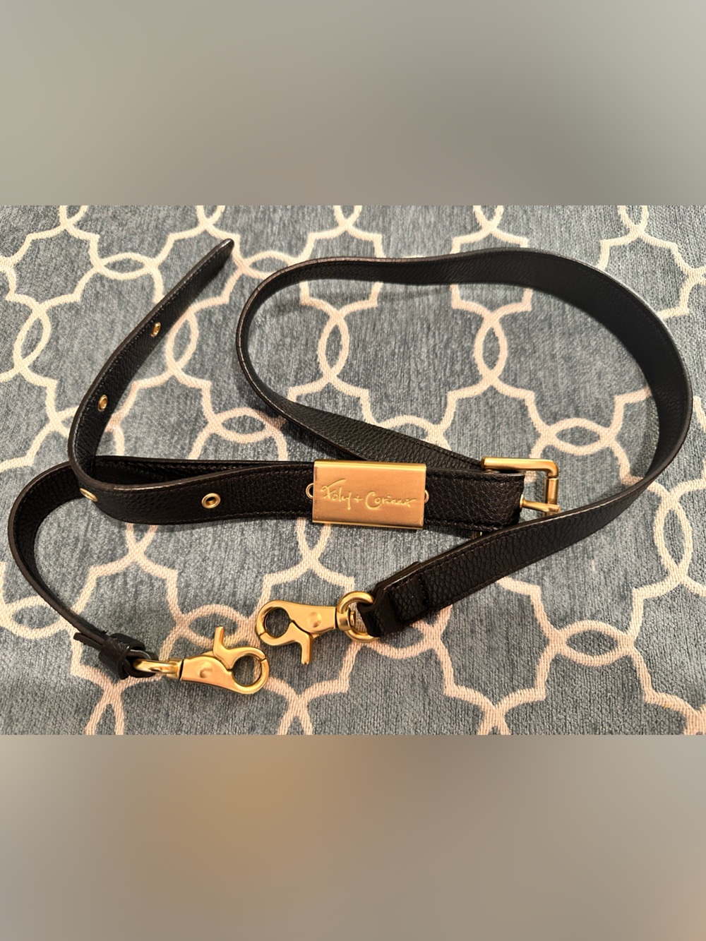 Foley & Corinna Adjustable Black purse strap 40”-50” x 1” gold-tone hardware
